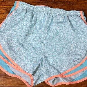 Nike Women's Athletic Shorts in Light Blue and Peach